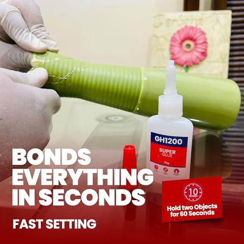 Gh1200 Super Glue All Purpose - 20g x 2 PCs Super Fast Superglue - General Strong Thick & Strong Adhesive Super Glue for Hard Plastic, DIY Craft, Rubber, Metal, Leather and Many More - Image 7