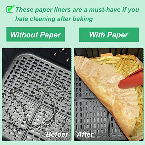 YQL Square Airfryer Liners 7.9inch, Disposable Air Fryer Accessories for Single Basket 5L-7.5L - Image 4