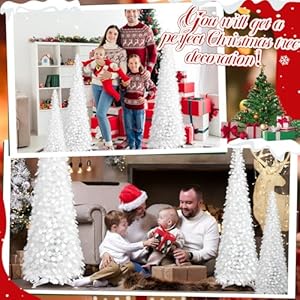 Leyndo 3 Pcs 3, 4, 5 Ft Collapsible Artificial Valentine‘s Day Tree Pencil Pop up Christmas Tree Tinsel Skinny White Sequined Christmas Decoration for Home Fireplace Leyndo 3 Pcs 3 4 5 Ft Collapsible Artificial Valentines Day Tree Pencil Pop up Christmas Tree Tinsel Skinny White Sequined Christmas Decoration for Home Fireplace