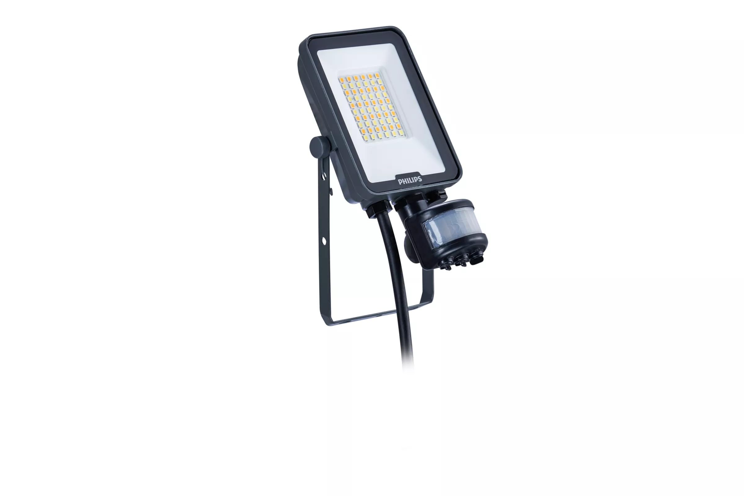 Philips Ledinaire All-in LED Floodlight with Motion Sensor 20W 2200-2400lm – 3000K/4000K/6500K Selectable CCT, IP65 Outdoor Security Light, 110° Beam, IK07, Adjustable Bracket