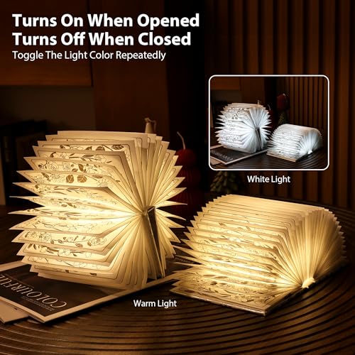 Floral Print Book Light,3-Color Book Lamp Book Lovers Gifts - image 3