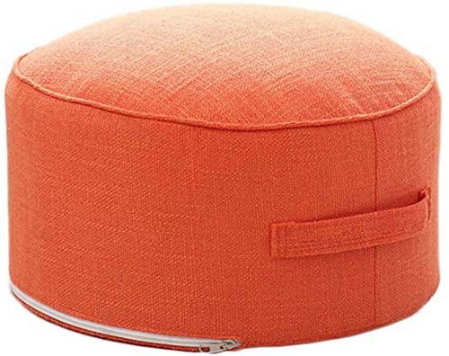 Tabouret rond ottoman violet de 40x20x20 cm avec sa poignée pratique
