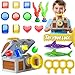 Funscape Kids Diving Pool Toy, Large Treasure Chest Water Dive Game W/Keys Gems Fish, Toddler Outdoor Swimming Treasure Box Playset, Fun Summer Swim Party Gifts 3 4 5 6 7 8 10 12 Year Old Boy Girl