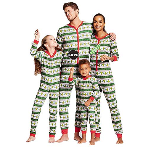 Christmas Family Matching Pajamas Set Kids Adult Geometric Xmas PJs Romper Jumpsuit Sleepwear (Women, 2XL)