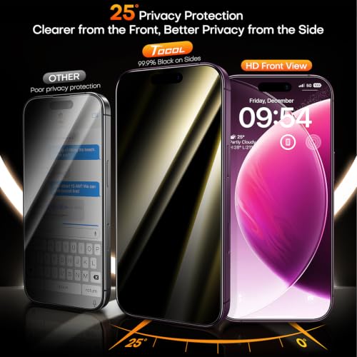 Image of TOCOL for 18 Pro Privacy Screen Protector, Easy Installation