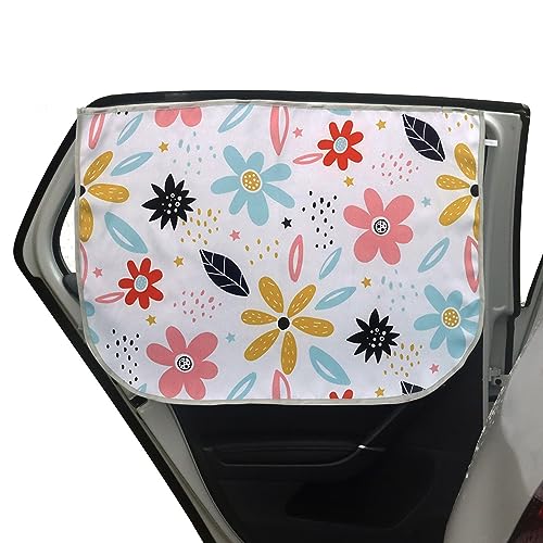 Image of LoyaGour Car Window Shades for Side Windows Baby and Kids,Car Back Window Sun Shade Covers,Strong Magnetic Sunshades Curtains for Truck,27.5" x 19.5" (Flower)