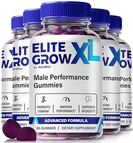 (5 Pack) Elite Grow XL Gummies, Official EliteGrow XL For Men, Premium Formula For Male Performance, Energy & Stamina, All-Natural Elite GrowXL Support, Elite Grow XL ME Gomitas Review (300 Gummies)