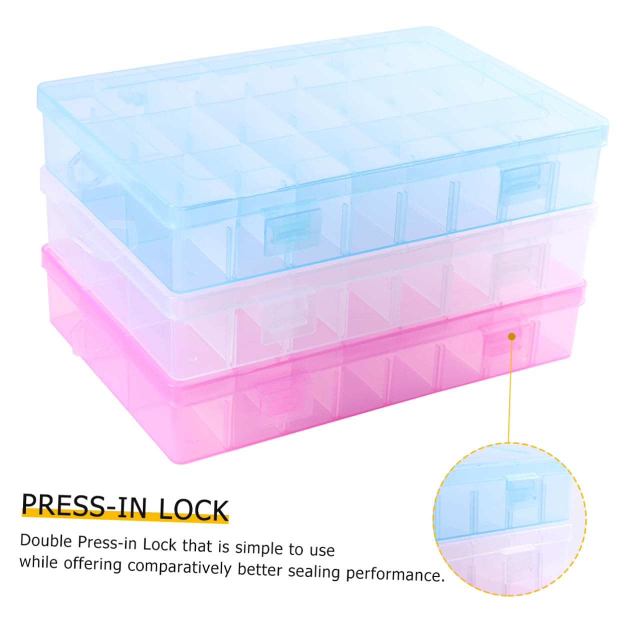 Uonlytech 2sets Stoccaggio Plastica Con Scomparti Rimovibili Contenitore Multifunzionale Per Gioielli e Componenti Elettronici Misti Blu Rosa e Trasparente