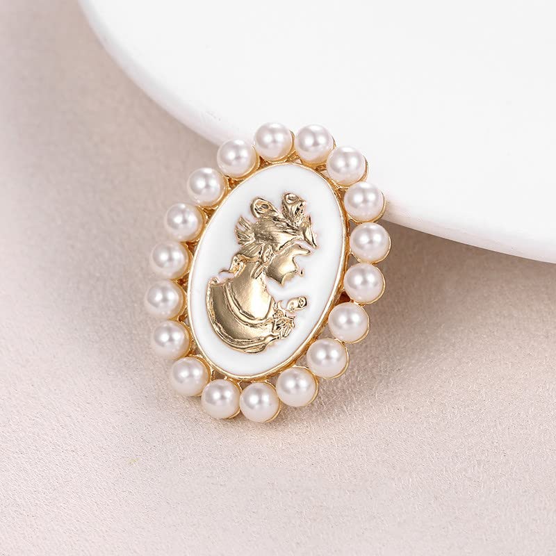 Image of lureme Vintage Elegant Victorian Lady Beauty Cameo with Crystal Brooch Pin (br000017)