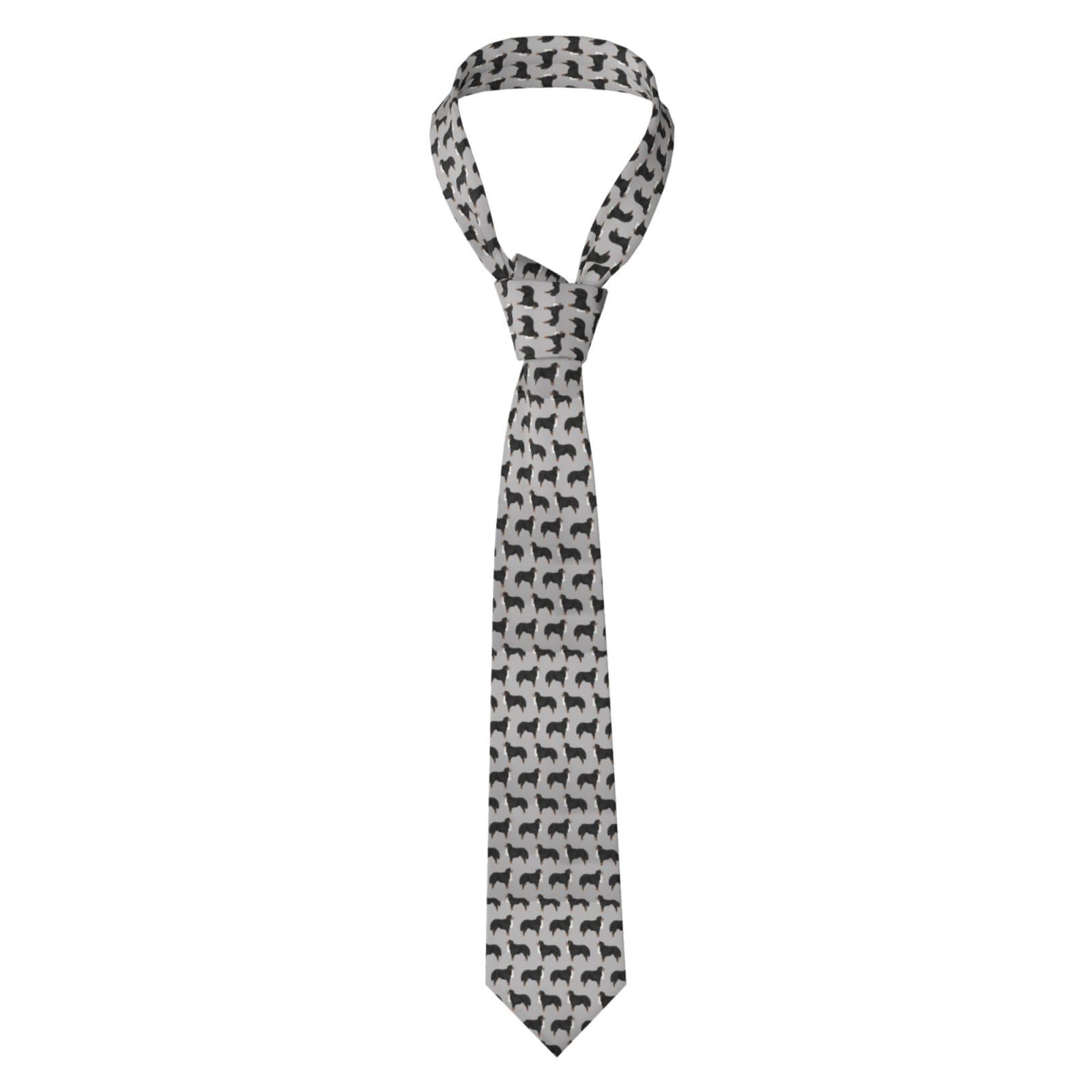 Hnnkloy Men's Black Classic Neck Tie Bernese Mountain Dog Bernese Mountain Dog Dog Breed Dog Necktie