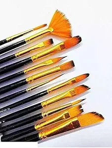 ECLET Art Brush Set for Artists, Painting Brushes Set of 12 Professional Round Pointed Tip Nylon Hair Artist Acrylic Paint Brush for Acrylic/Water Colour/Oil Painting Item 53