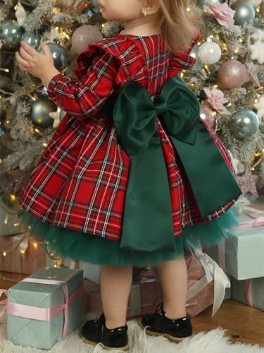Girls Christmas Dress Toddler Baby Girl Family Matching Christmas Outfits Plaid Tulle Tutu Skrit Xmas Clothes Kids3