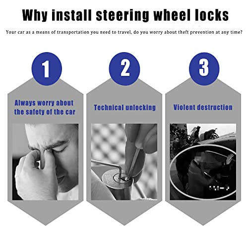 Steering Wheel Lock Universal Anti Theft Security Device Keyless Password 5 Coded Combination Antitheft Lock Portable Extendable Retractable Heavy Duty Fit For Vehicle Car Truck Van Suv #TOP4