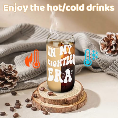 AOOTE Szklanka z pokrywką i słomką, 500 ml, szklanka do picia z pokrywką i sentencją, spersonalizowane szklanki do napojów z pokrywką do smoothie, latte macchiato, whisky, na prezent