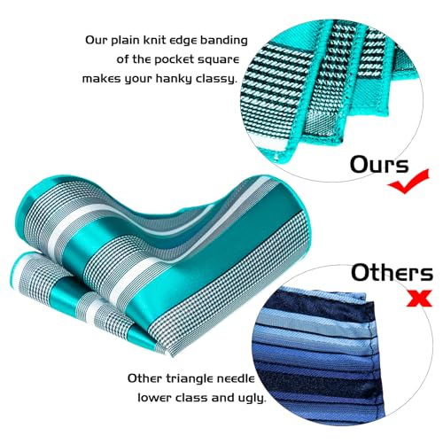 Image of 5PCS Mens Silk Tie, Pocket Square, Cufflinks, Drilled Tie Ring and Lapel Pin Set for Wedding Groom Party