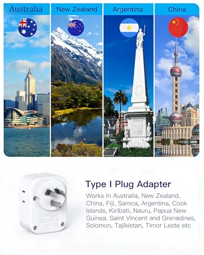 Image of Australia Plug Adapter, HANYCONY New Zealand Power Adapter, 2 Pack
