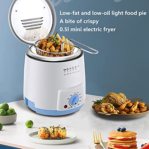 0.9L Electric Deep Fryer Home Deep Fat Fryer with Temperature Control Removable Oil Basket Non-Stick Oil Tank, Easy Clean 600 W,Pink - Image 2