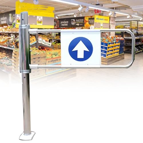 Générique Portillon battant Automatique à Ressort - Porte piétonne unidirectionnelle à 90° pour supermarchés, usines et Parcs - Porte d'allée Robuste à Ressort