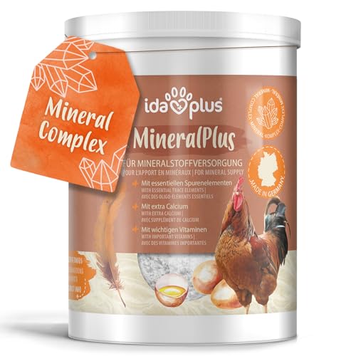 Ida Plus - MineralPlus - Cal para pienso para Pollos - Premium MineralPlus para Pollos - minerales para Pollos y Mezcla de vitaminas para Pollos - MineralPlus con Calcio para Pollos - 1 kg