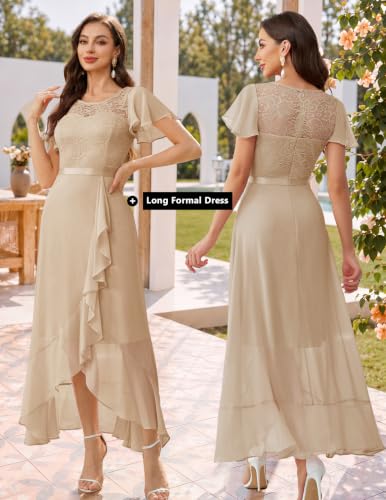 Image of BeryLove Formal Dresses for Women 2026 Wedding Guest with Slit Cocktail Elegant Lace Long Prom Dress