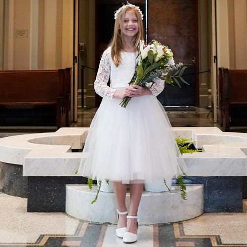 Flower Girl Shoes Closed Toe Heels for Girls Dress Shoes Ankle Strap High Heels for Kids Pointed Toe Block Chunky Pump for Little Big Kids Wedding Party3