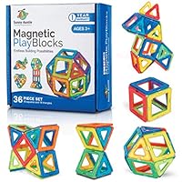 Magnetic Building Blocks, Magnetic Tiles Set, Toy for 3 4 5 6 7 8 Year Old Boys & Girls - Kids & Toddlers, STEM Educational Building Toy/Game, Gift for 3-8 Year Olds boys & girls, 36 pcs Set- Gift Box