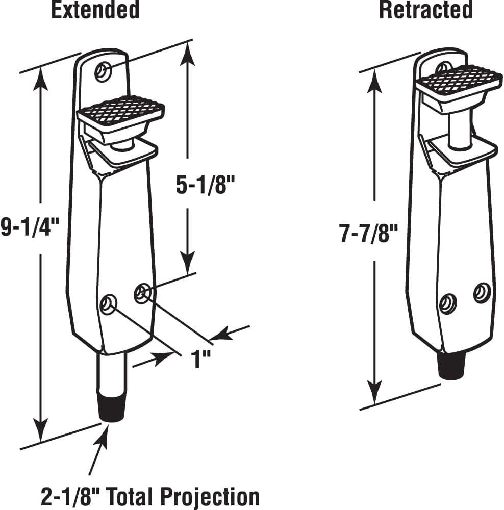 Pacific Doorware Heavy Duty Spring Loaded Step Down Push On Door Holder/Stopper (6, Aluminum)