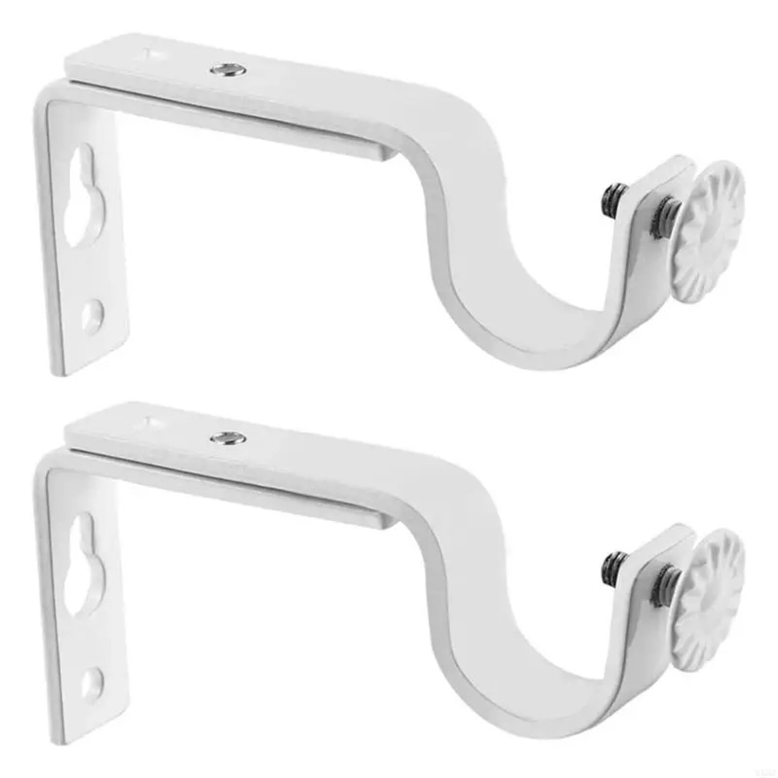 RUWLFE 4 Pcs Curtain Rod Brackets Window Support Hanger Adjustable Holder Drapery Holders Hardware for Poles, Wall Rod