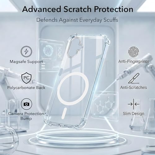 Image of Jkobi Shockproof Crystal-Clear Back Cover for Samsung Galaxy A06 (Magsafe Wireless Support | Drop & Camera Protection | Hard Polycarbonate)