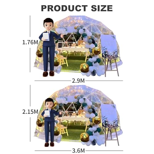 Carpa burbuja transparente 12ft para 4-8 personas miniatura 7