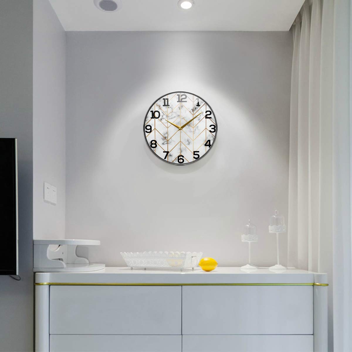 Amazon Com Bolimao White Marble Texture Spider Web Round Acrylic