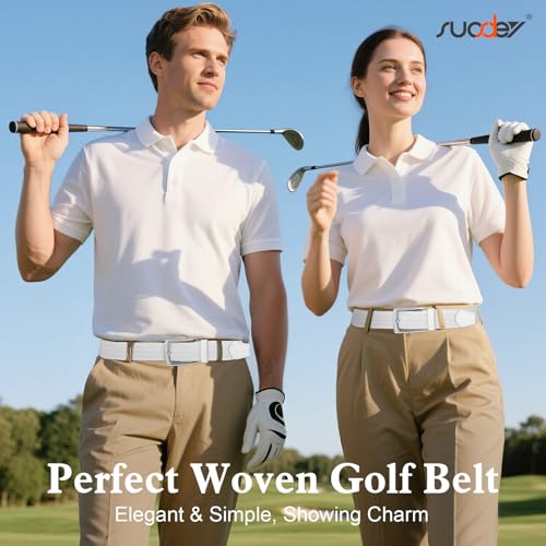 SUOSDEY Elastic Fabric Braided Belts for Men, Stretch Woven Belts for Golf Casual Jeans Shorts2