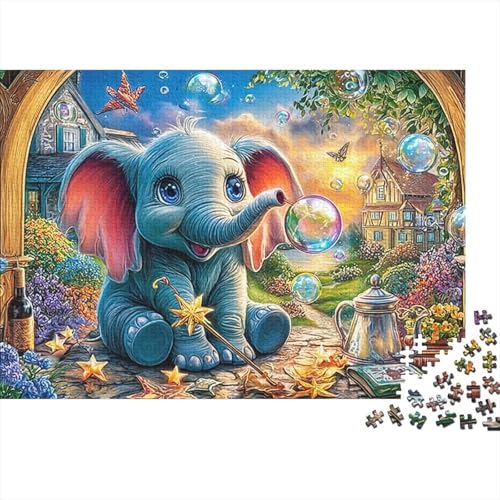 Rompecabezas de 1000 piezas para adultos, puzzle de elefante volador y decoración de hogar