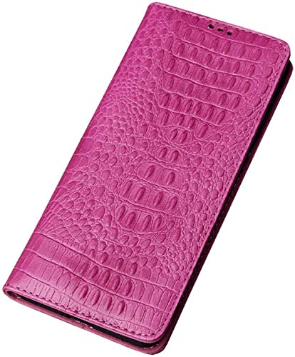 Étui en cuir iPhone SE 2022 rose à rabat crocodile