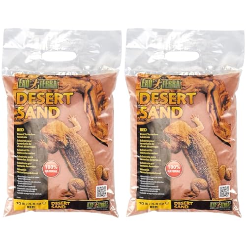 Exo Terra Desert Sand, Substrat für Wüstenterrarien, Terrariensubstrat, natürlicher Wüstensand, Rot, 4,5kg, 1 Stück (Packung mit 2)