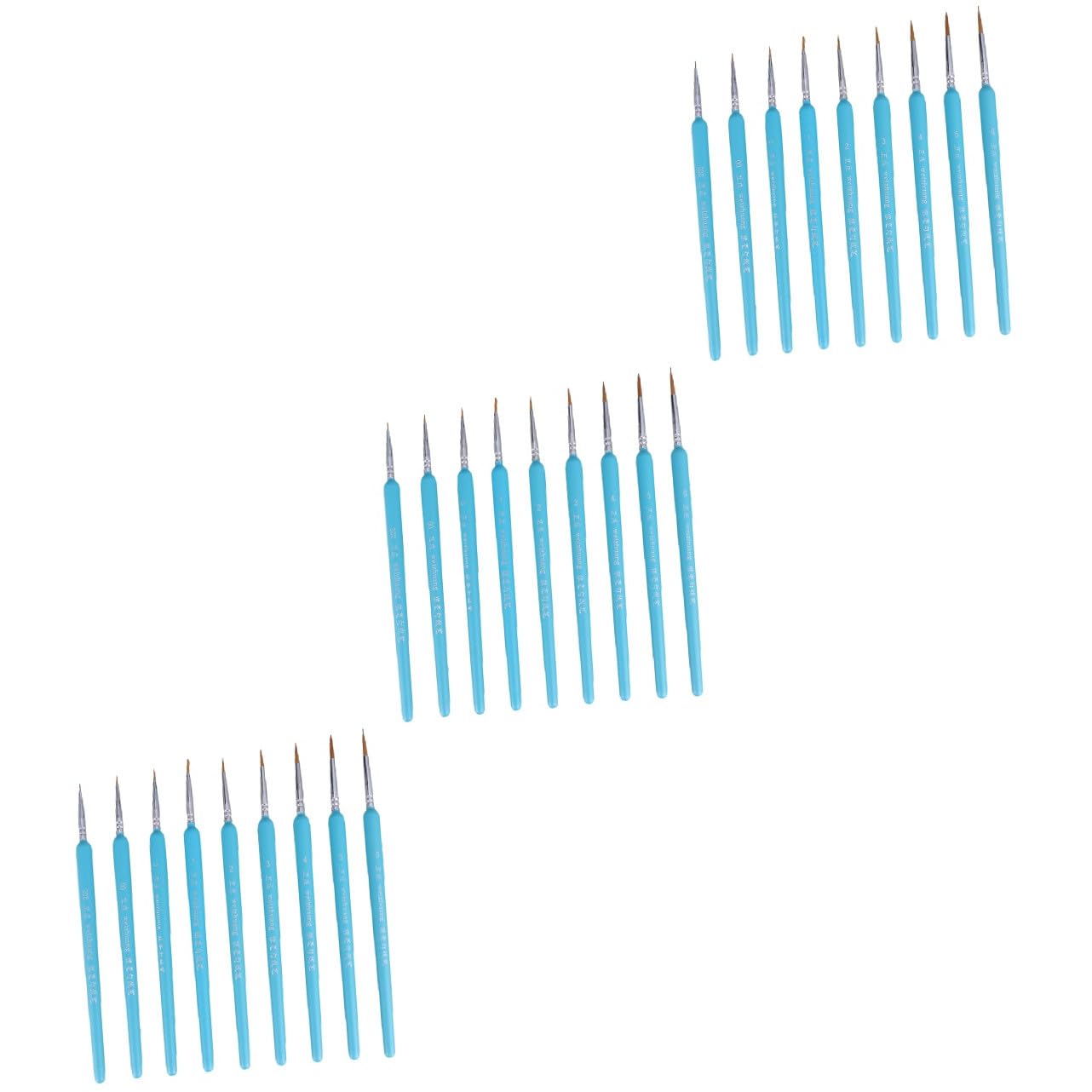 STOBOK Lot De 3 Pinceaux À Pointe Fine pour Peinture Et Dessin pour Débutants Et Professionnels Sky - 9 Pièces X 3