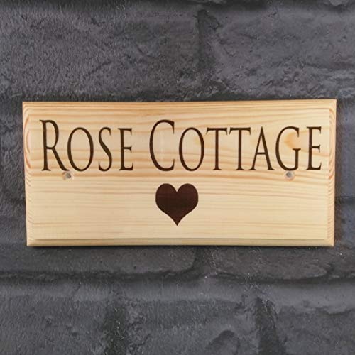 Personalised Heart House Sign, Custom House Name Plaque, Wooden House