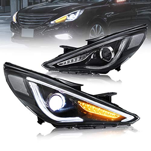 VLAND Projector LED Headlights Compatible with Hyundai Sonata 2011-2014(Not Fit Hybrid and Models Without Auto Leveling)