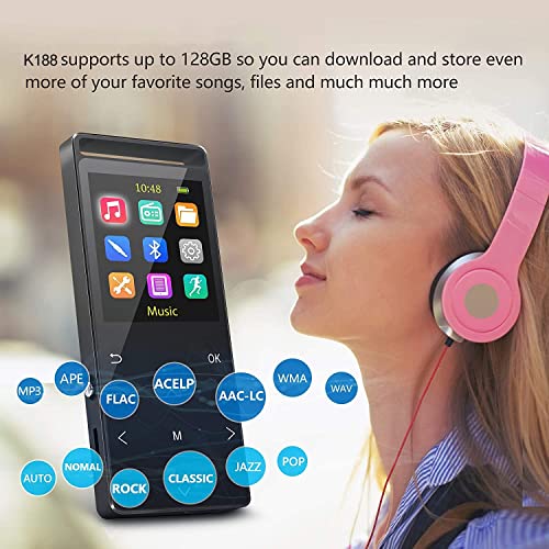 MP3 Player mit Bluetooth 64GB, eingebauter Lautsprecher,Sleep-Timer, Alarm, Zufallswiedergabe, Touch-Tasten, Langlebiger… - Image 3