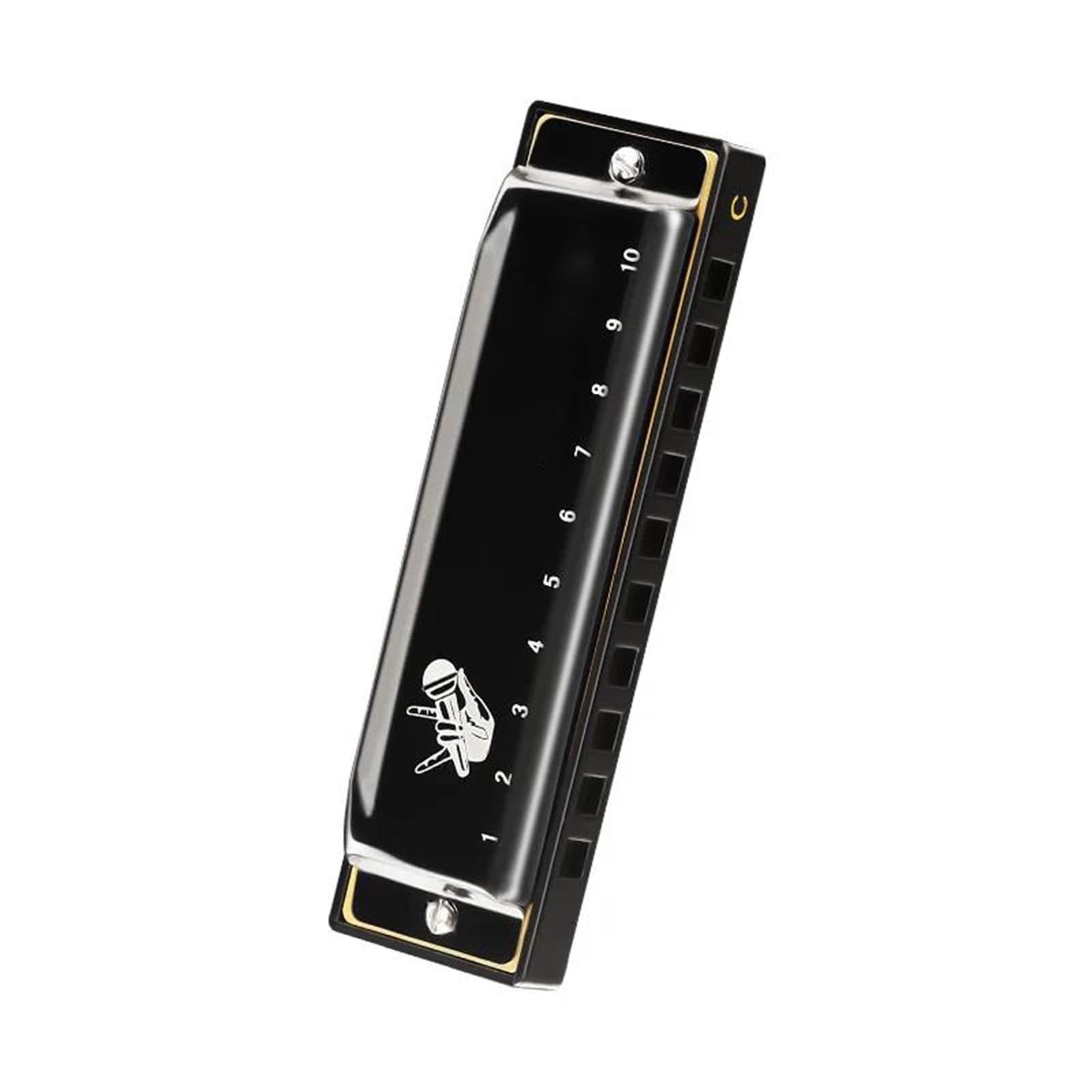 Armonica Blues Diatonica Per Principianti Tonalità Di Do 10 Fori Standard H(Black)