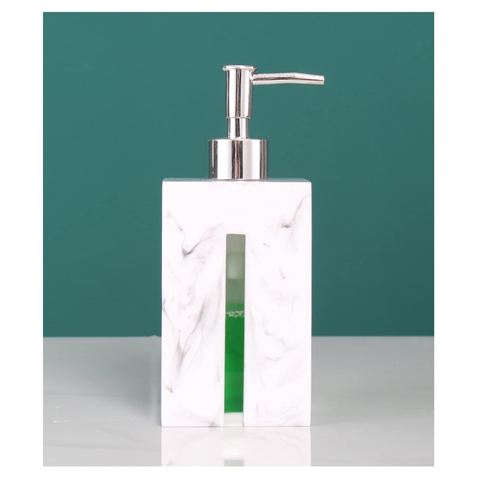 HDBCYUAZ Soap Dispenser Foam Type Marble Pattern Soap Dispenser Liquid Lotion Bottle for Hotel Beauty Salon Home Bathroom 500ml/17.6oz Dispenser for Hand Soap(Wit)