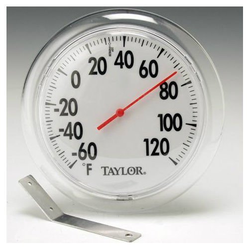 Taylor 5630 6 in Round Dial Indoor / Outdoor Thermometer w/ Mounting Bracket