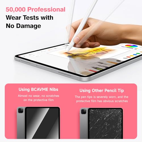 Image of 2026 Upgraded 6 Pack Apple Pencil Tips Replacement Accessories for Apple Pencil Pro /1st Gen /2nd Gen /USB-C, Apple Pen Writing Tips, Metal Drawing Tips (Pink)