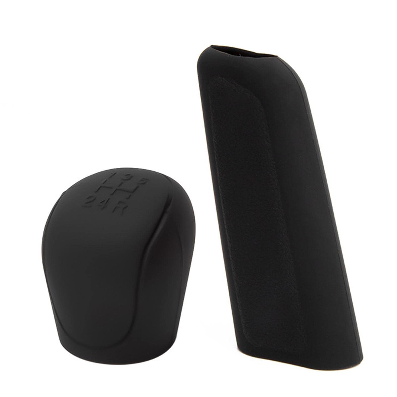 JeannyUniversal Car Shift Knob Cover Soft Silicone 5 Speed Gear Shift Knob Protector Cover with Handbrake Cover for Manual Transmission