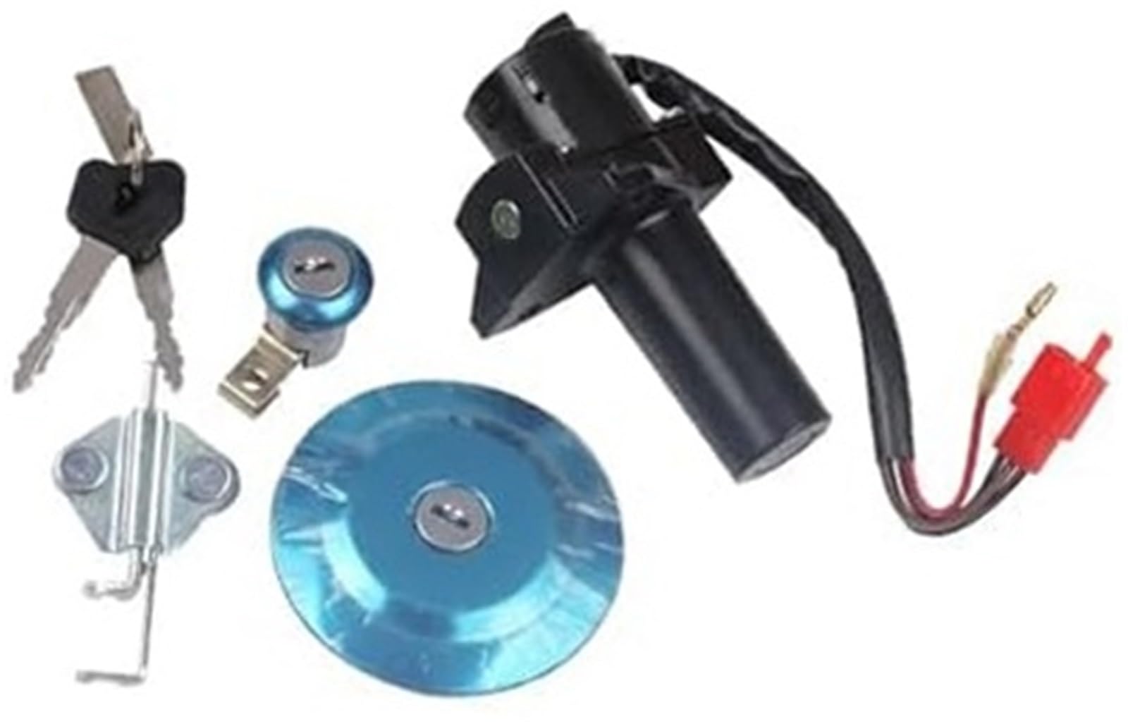 Szwaldaper One Color Auto Door Lock Latch Ignition Barrel, For Ybr250 Fazer250 Ybr Ys Motorcycle Switch Lock Door Set Gas Fuel, For Tank Cap, For Seat, For Keys Cover