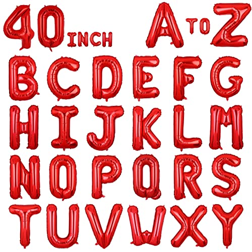 40 Inch Giant Red Letter C Foil Helium Balloons Big Single Mylar Balloon Birthday Party Decoration Supply Baby Shower (Red C)