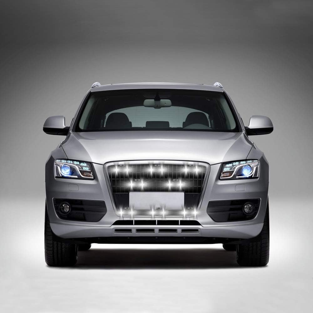 Sidaqi White 16LED Grille Strobe Lights Dash Deck Visor Police Flash Lights Car Truck Ambulance Emergency Warning Strobe Lights With Remote Control Wireless 12V