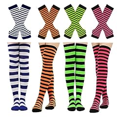 4sets Striped Black+red+green+rose