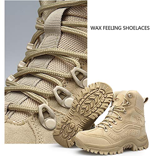 Men's Military and Tactical Combat Ankle Boots Lace up and Zipper Bootie Casual Outdoor Hiking Hunting Shoes Police Training Oxfords4