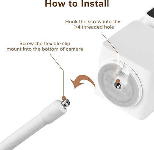 Miniatura 7 de Paquete de 2 soportes de abrazadera flexible para cámara Wyze Cam Pan V3 para interiores y exteriores, Wyze Cam Pan V2, Wyze Cam V3, Wyze Cam al